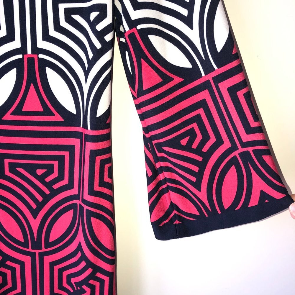 Eliza J Geometric Pattern Jersey Midi Shift Dress Size 4 - Picture 12 of 13
